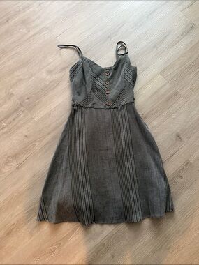 miami Black & White Striped Spaghetti Strap Mini Dress